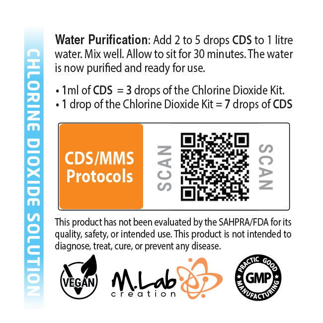 100ml Chlorine Dioxide Solution w/Dose-Pump (CDS)(Miracle Mineral Solution)