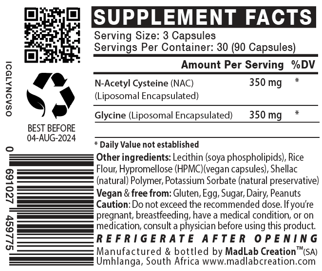 GlyNAC (Liposomal)(Glycine & NAC) 700mg with Targeted Delivery